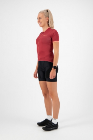 Dames fietsshirt Essential Bordeaux/coral