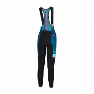 Dames thermo fietsbroek Impress Zwart/roze/blauw