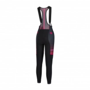 Dames thermo fietsbroek Impress Zwart/roze/bordeaux