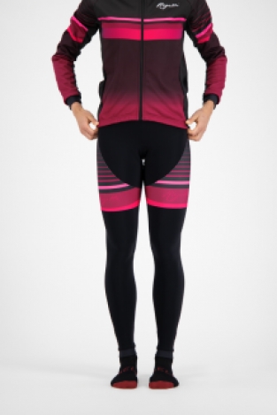 Dames thermo fietsbroek Impress Zwart/roze/bordeaux