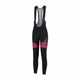 Dames thermo fietsbroek Impress Zwart/roze/bordeaux