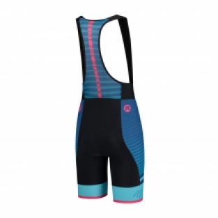 Dames fietsbroek Impress Zwart/blauw/roze