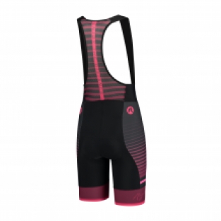 Dames fietsbroek Impress Zwart/bordeuax/roze