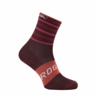 Dames fietssokken Stripe Bordeaux/coral