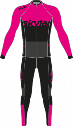 Marathon schaatspak thermo Zwart/Roze