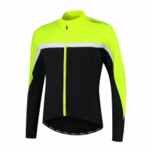 Heren fietsshirt Course met lange mouwen Zwart/fluorgeel Zwart/fluor geel