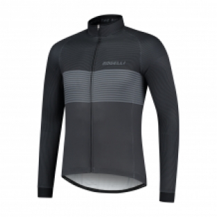 Heren fietsshirt Boost Lange mouwen Zwart/grijs