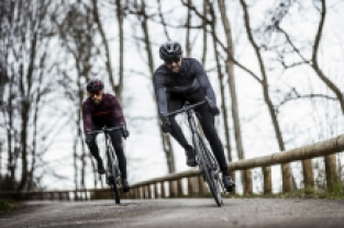 Heren fietsshirt Boost Lange mouwen Zwart/grijs