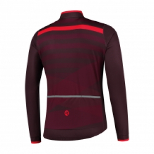 Heren fietsshirt Stripe Lange mouwen Bordeaux/paars/rood