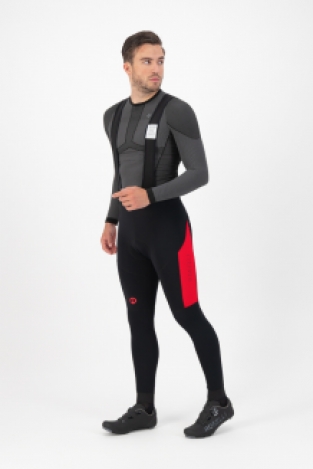 Heren thermo fietsbroek Tyro Zwart/rood