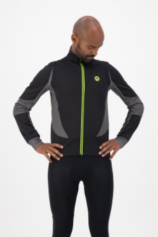 Heren Winterjack Brave Zwart/fluor geel