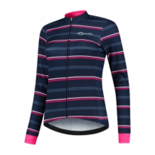 Dames Winterjack Stripe Blauw/roze