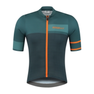 Block Fietsshirt Heren Groen/Oranje