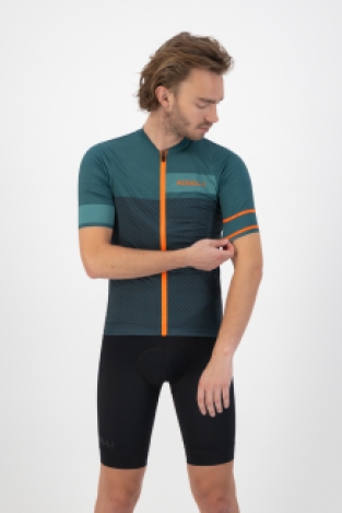 Block Fietsshirt Heren Groen/Oranje