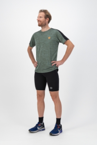 Jake Hardloopshirt Heren Groen/Oranje/Zwart