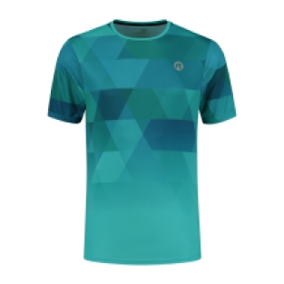 Geometric Hardloopshirt Heren Turquois