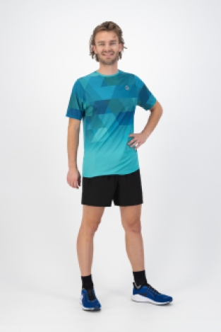 Geometric Hardloopshirt Heren Turquois