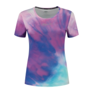 Tie Dye Hardloopshirt Dames Paars/Blauw