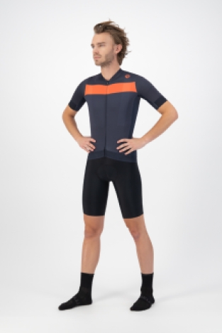 Prime Fietsshirt Heren Blauw/Oranje