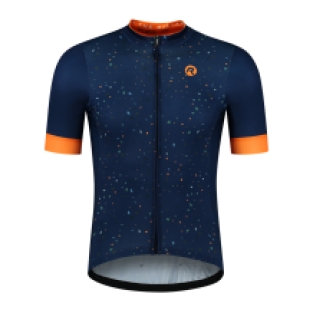 Terrazzo Fietsshirt Heren Blauw/Oranje