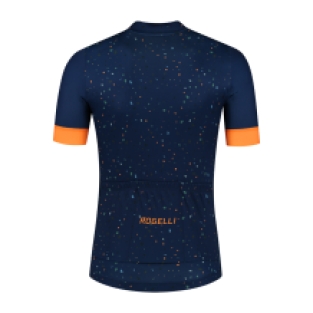 Terrazzo Fietsshirt Heren Blauw/Oranje