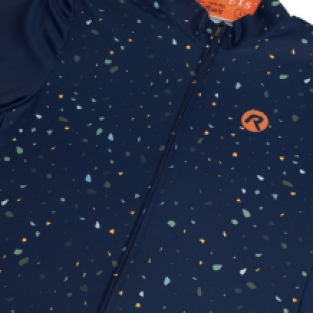Terrazzo Fietsshirt Heren Blauw/Oranje