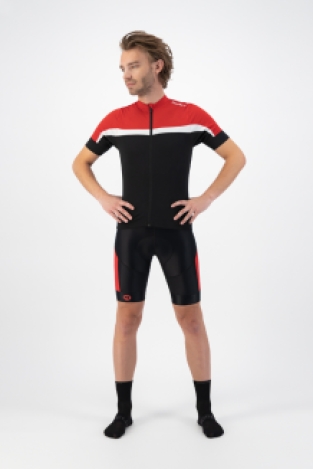 Course Fietsshirt Heren Zwart/Wit/Rood