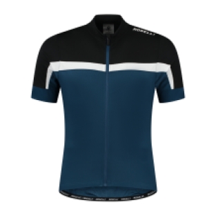 Course Fietsshirt Heren Zwart/Wit/Blauw