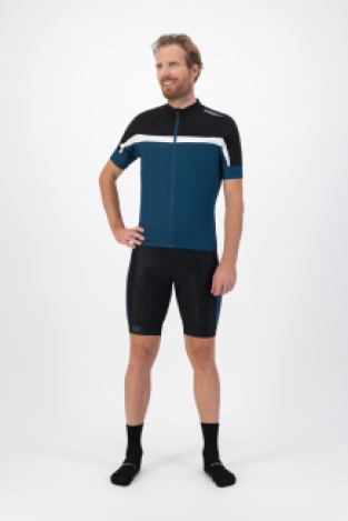 Course Fietsshirt Heren Zwart/Wit/Blauw