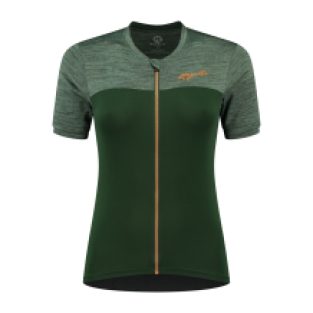 Melange Fietsshirt Dames Groen/Coral