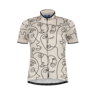 Faces Fietsshirt Dames Zwart wit