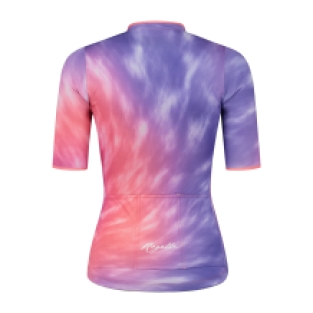 Tie Dye Fietsshirt Dames Paars/Coral