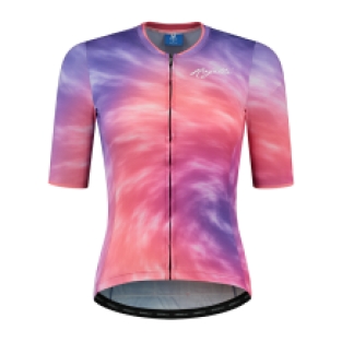 Tie Dye Fietsshirt Dames Paars/Coral