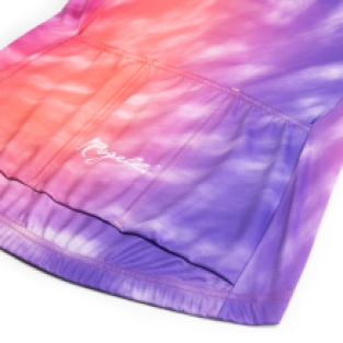 Tie Dye Fietsshirt Dames Paars/Coral