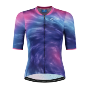 Tie Dye Fietsshirt Dames Paars/Blauw/Roze