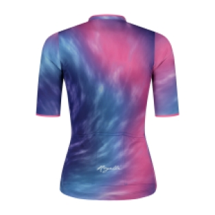Tie Dye Fietsshirt Dames Paars/Blauw/Roze