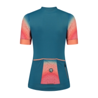 Waves Fietsshirt Dames Blauw/Coral