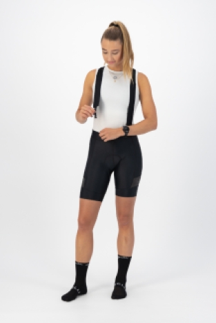 Melange Bibshort Dames Zwart