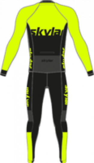 Marathon schaatspak thermo Zwart/fluor geel